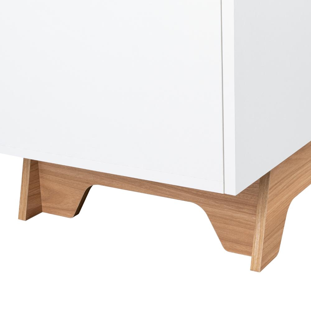 Rack Tv 80" Woodall Dos Puertas Un Cajon, Color Blanco Y Fresno (vista 10)