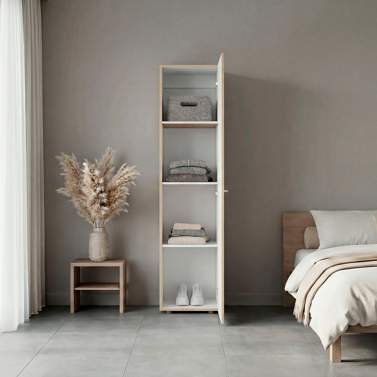 Closet Tuhome Dreams M4 Una Puerta, Fresno/Blanco (vista 6)