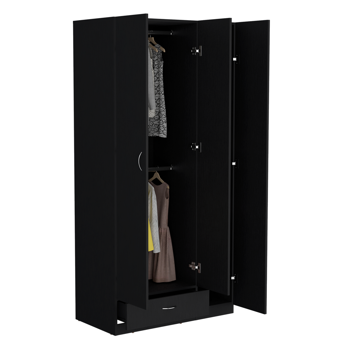 Armario Z-90, Wengue, con amplios espacios y entrepaños para organizar (vista 4)