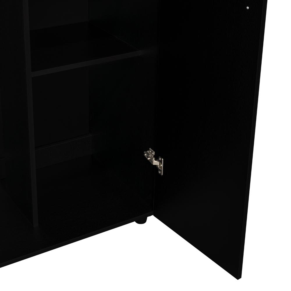 Closet Tera, Wengue y Negro,  Dos Puertas Abatibles y Dos Tubos Cromados (vista 11)
