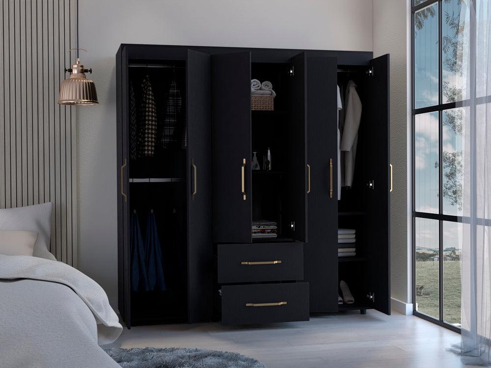 Closet Golden, Wengue, Variedad de Entrepaños y Seis Puertas Abatibles (vista 2)