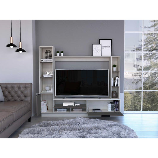 Rack para Tv Marsel, Nevado y Plata Oscuro, Para Televisor para 60 Pulgadas