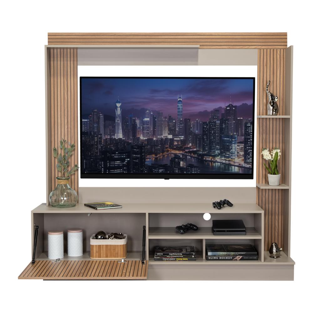 Rack Para Tv 70" Doha, Cocoa y Miel, Con Variedad de Entrepaños (vista 15)