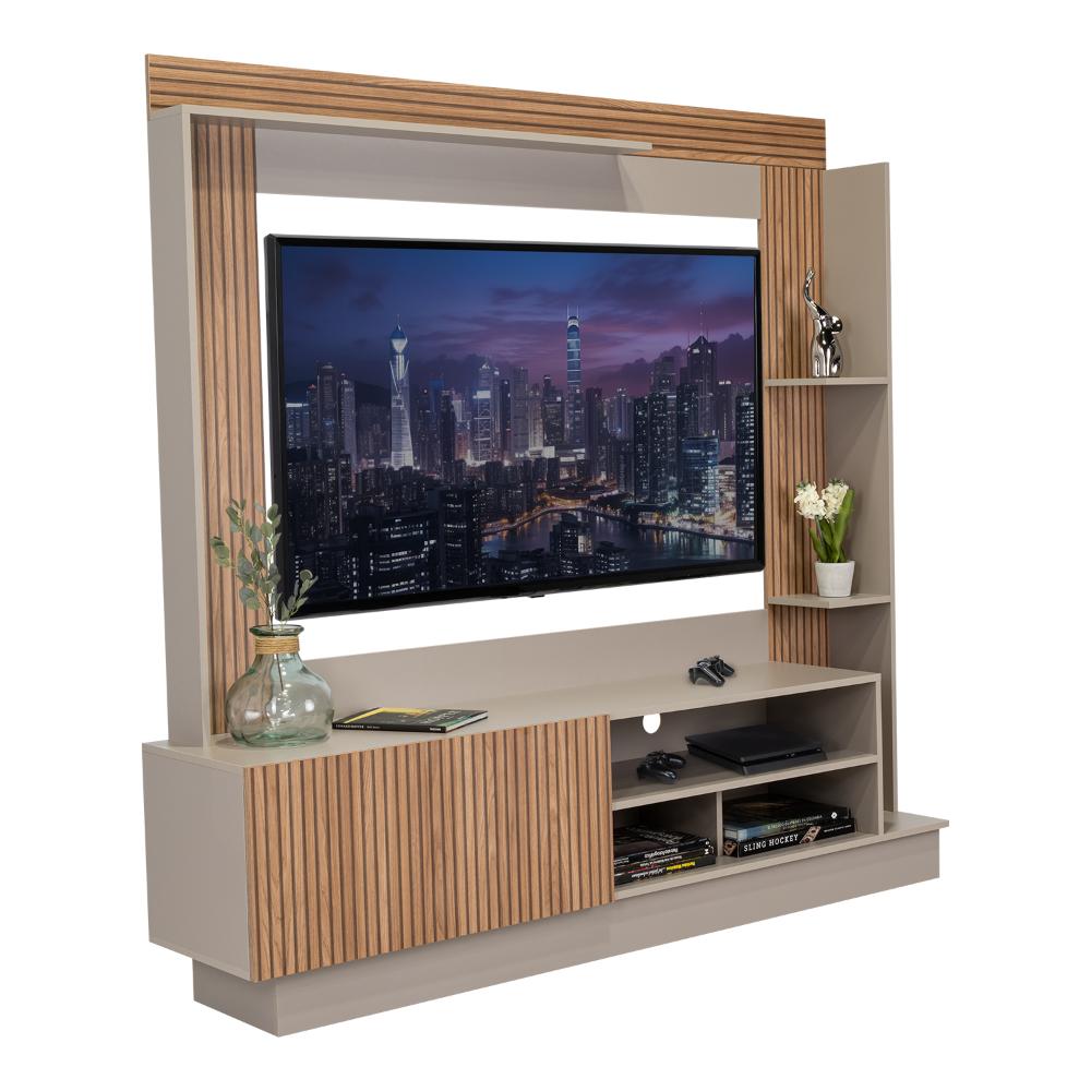 Rack Para Tv 70" Doha, Cocoa y Miel, Con Variedad de Entrepaños (vista 13)