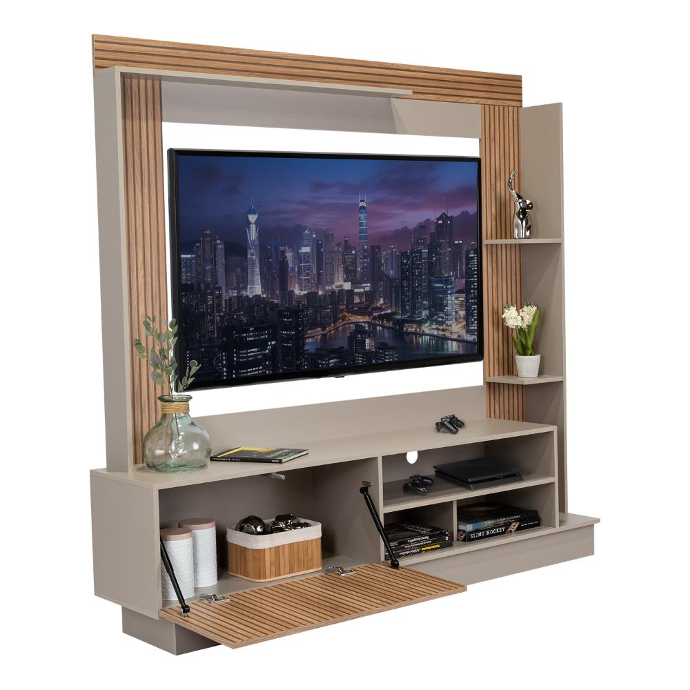 Rack Para Tv 70" Doha, Cocoa y Miel, Con Variedad de Entrepaños (vista 14)