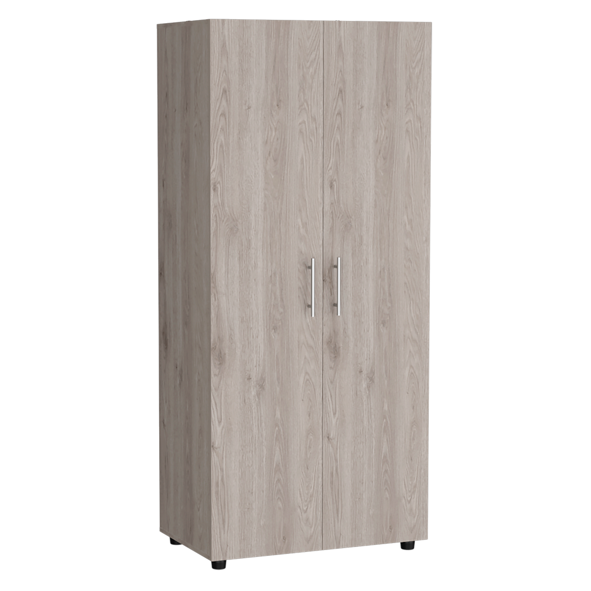 Closet Tera Ceniza y Blanco Vainilla, Dos Puertas Abatibles y Dos Tubos Cromados (vista 5)