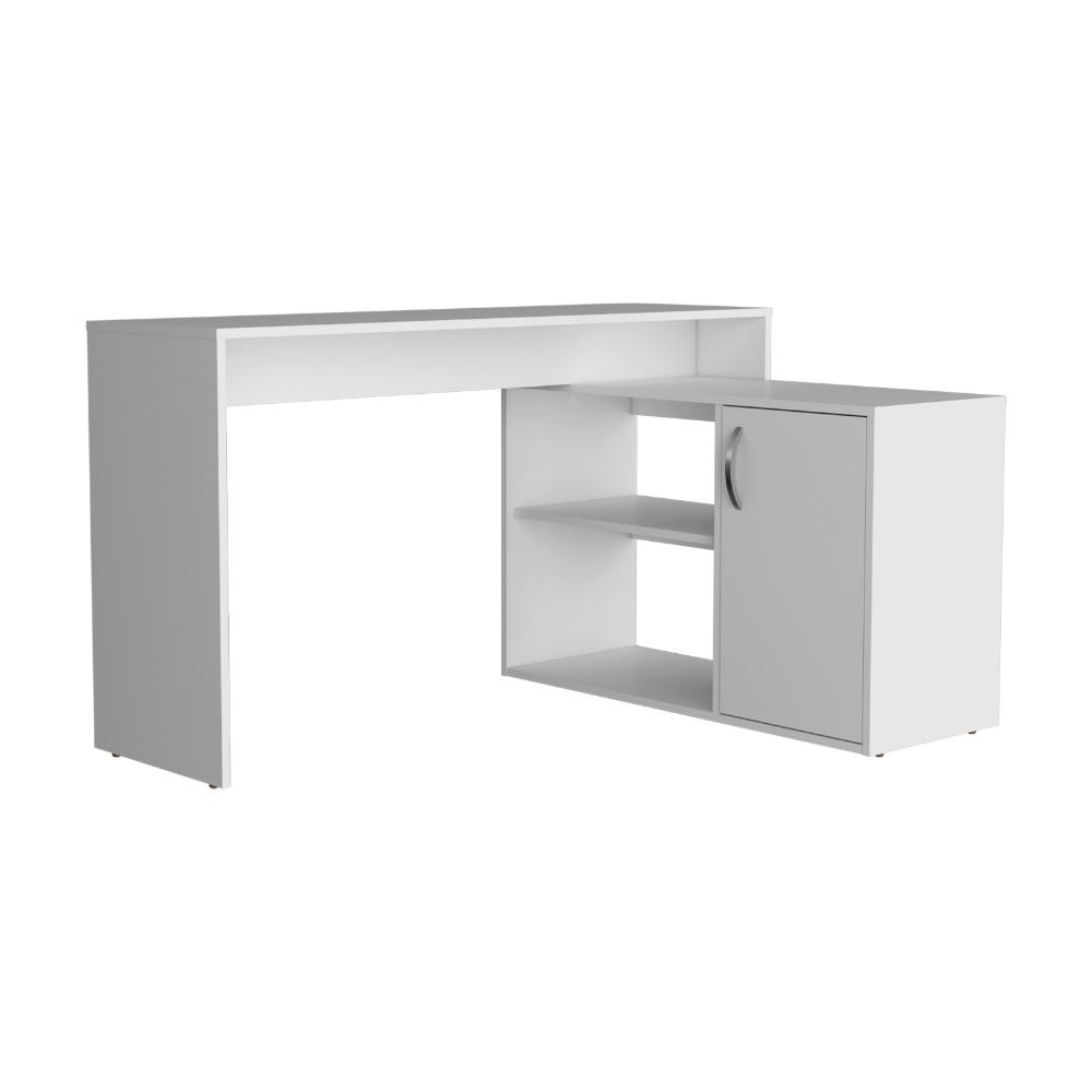 Escritorio En L Una Puerta, Blanco Duqueza, con amplio espacio de trabajo (vista 8)