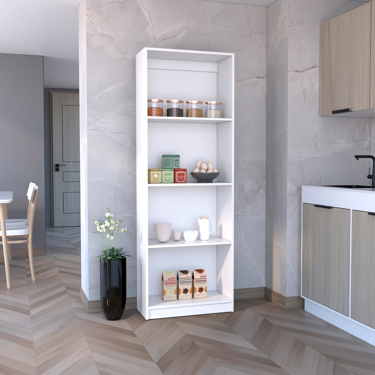 Estante E1Home, Blanco, con varios entrepaños (vista 2)