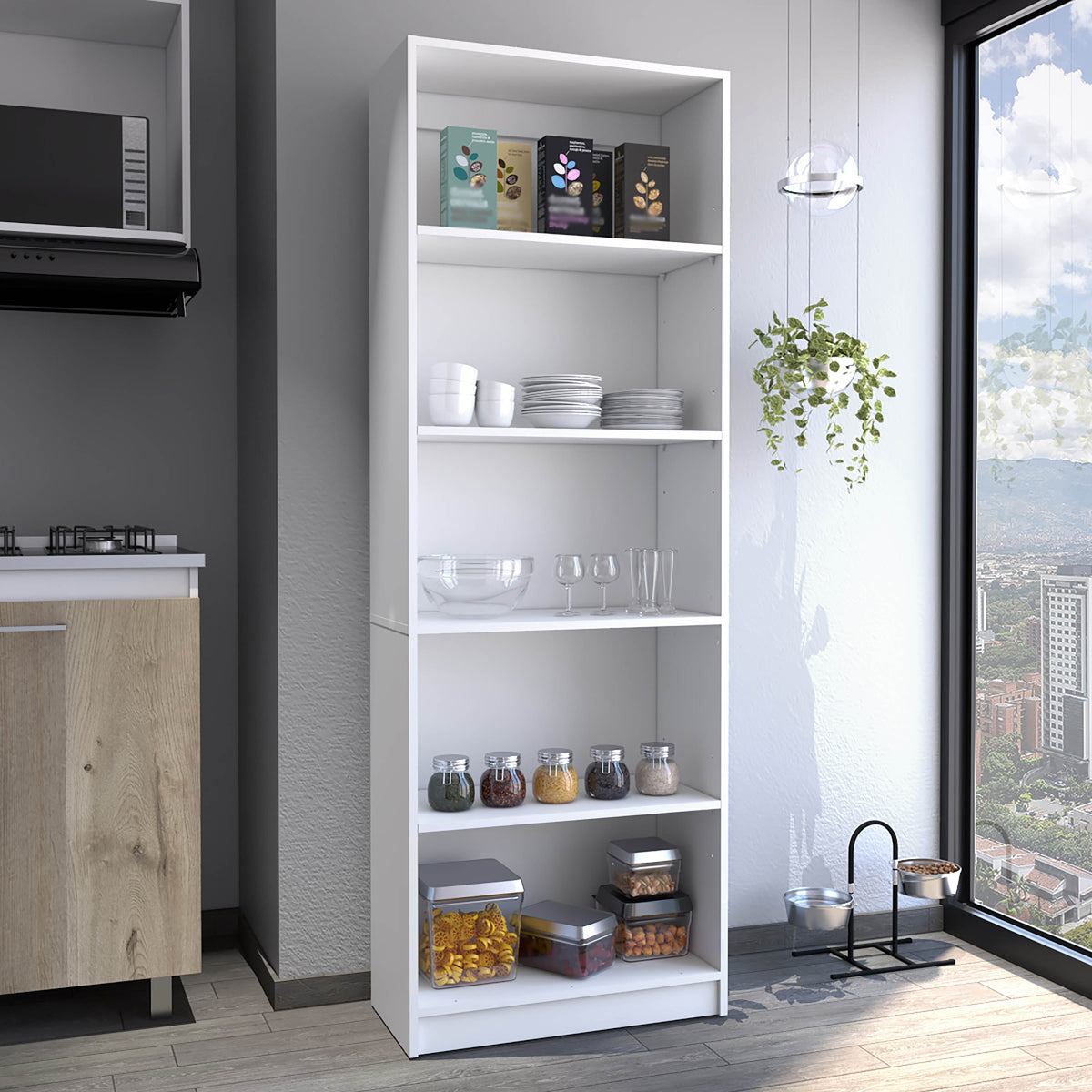 Estante E3Home, Blanco, con varios entrepaños (vista 4)