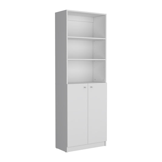 Estante E4Home, Blanco, con dos puertas batientes