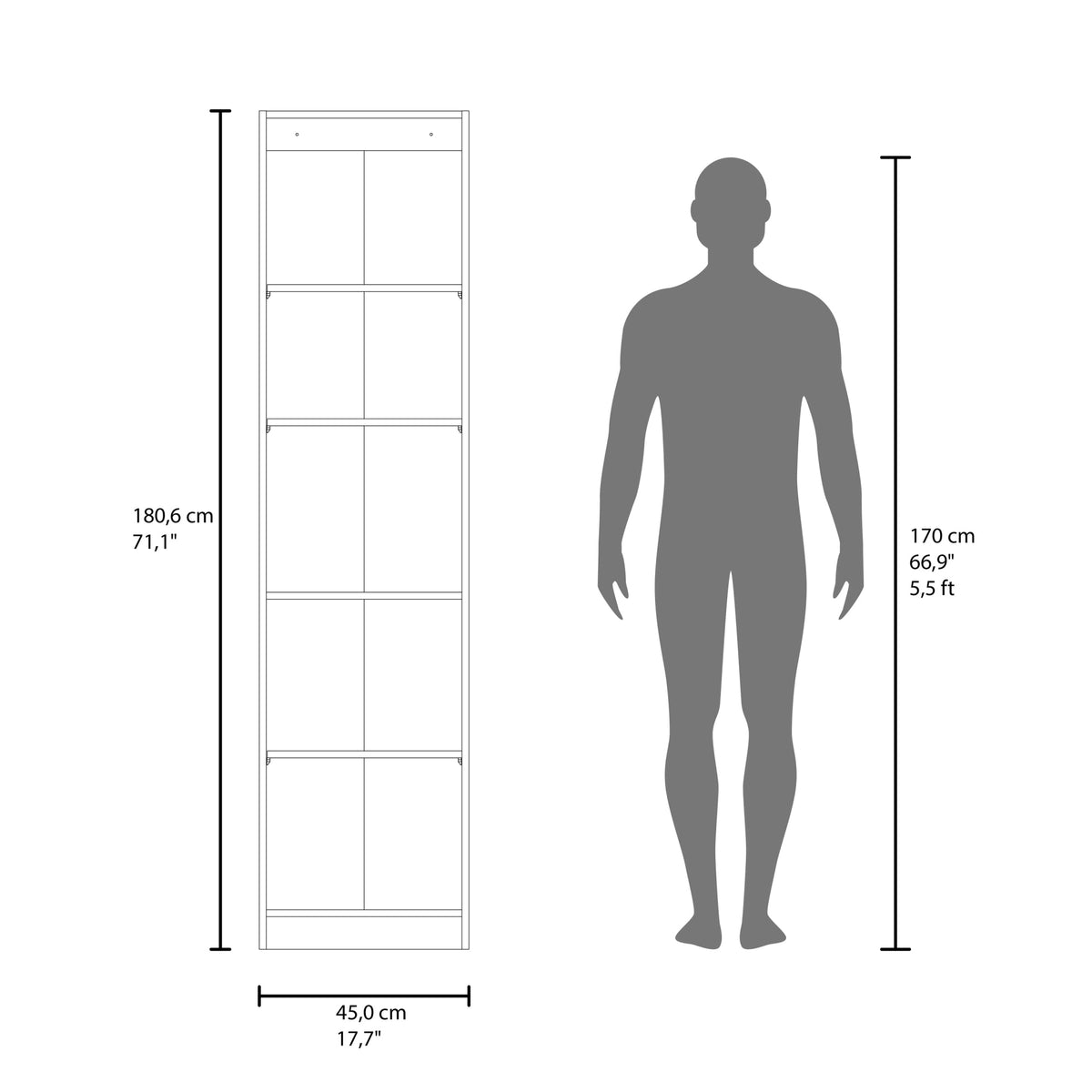 Estante E5 Home E Una Puerta, Macadamia (vista 7)