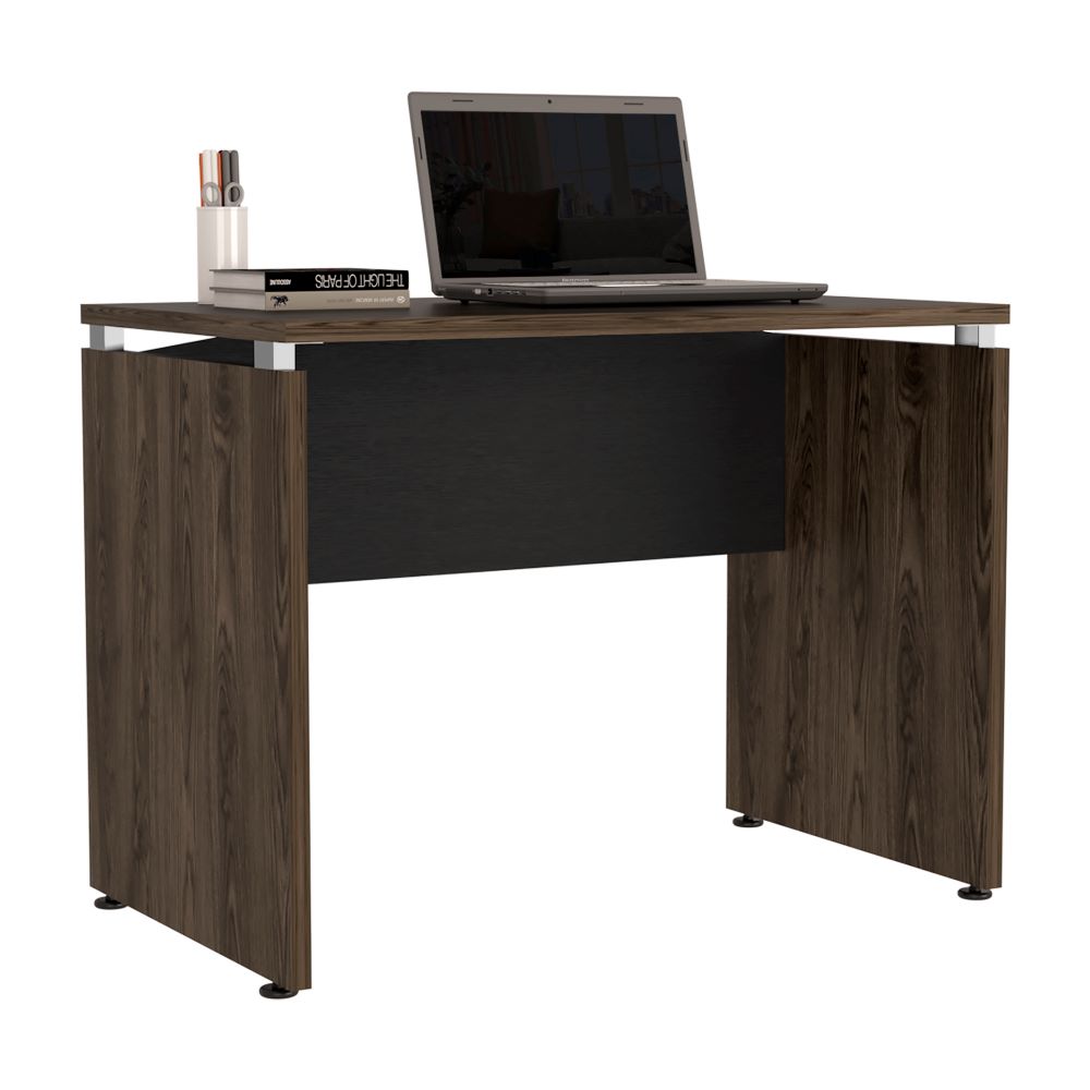 Mesa Escritorio Home Office Color Negro Soft y Coñac Para Oficina
