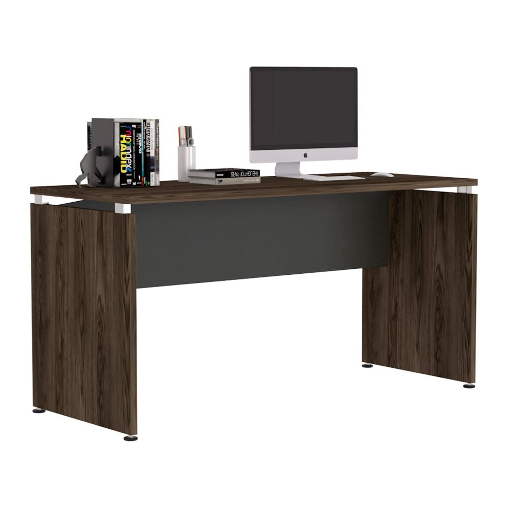 Mesa Escritorio Home Office Color Negro Soft y Coñac Para Oficina