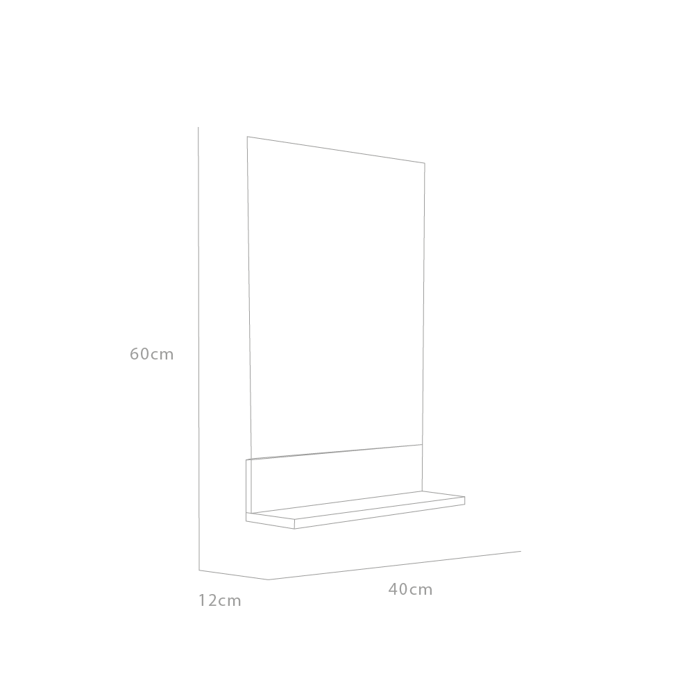 Espejo Lilo Rectangular Repisa De Madera (vista 11)