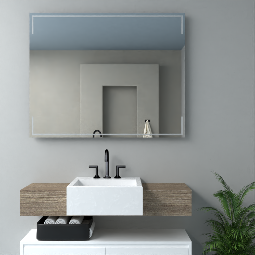 Espejo Terranova Rectangular, Sandblasting Diseño Marco (vista 2)