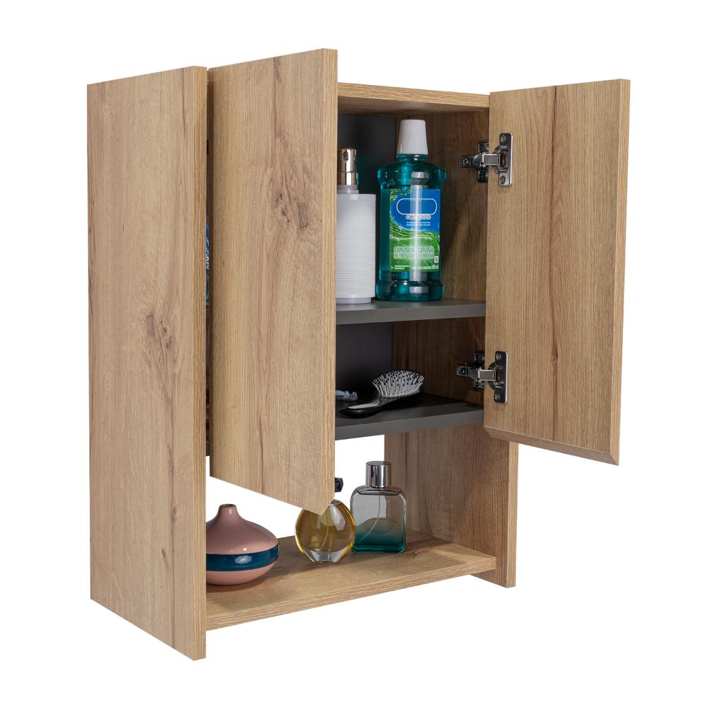 Botiquin Para Baño Ventus Con Espejo, Duna Y Plomo (vista 9)