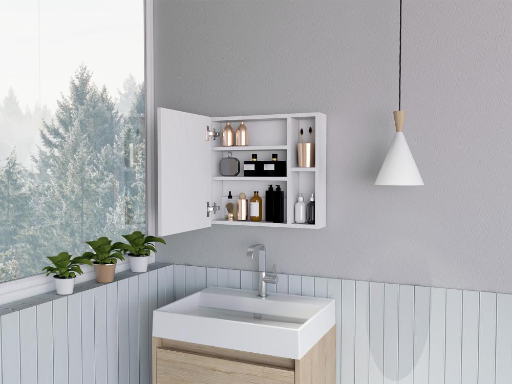 Botiquin Para Baño Omari Con Espejo, Blanco (vista 2)
