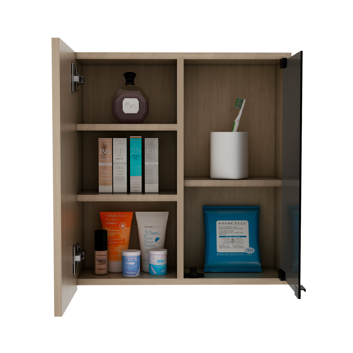 Botiquin Para Baño Miró Con Espejo, Rovere (vista 3)