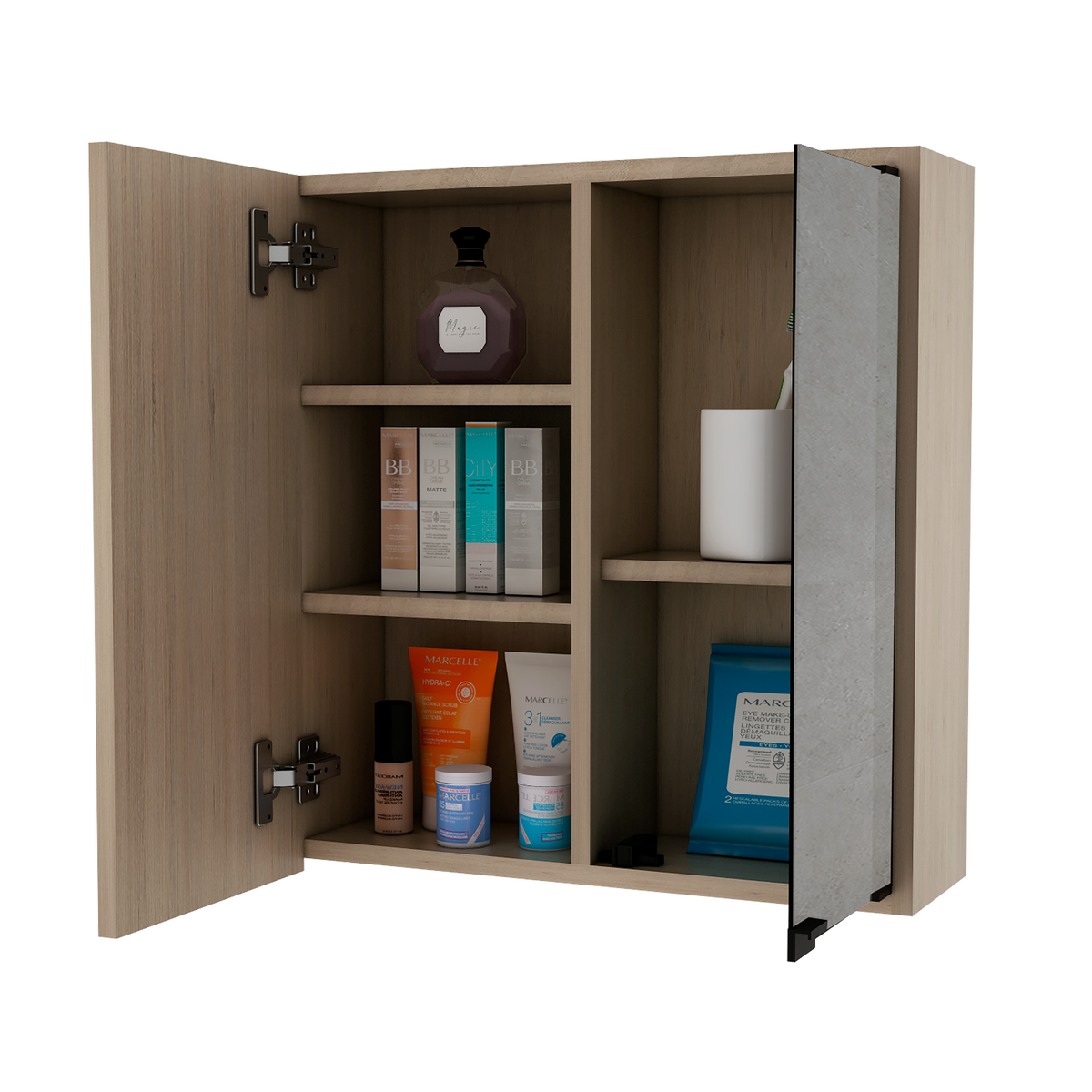 Botiquin Para Baño Miró Con Espejo, Rovere (vista 6)