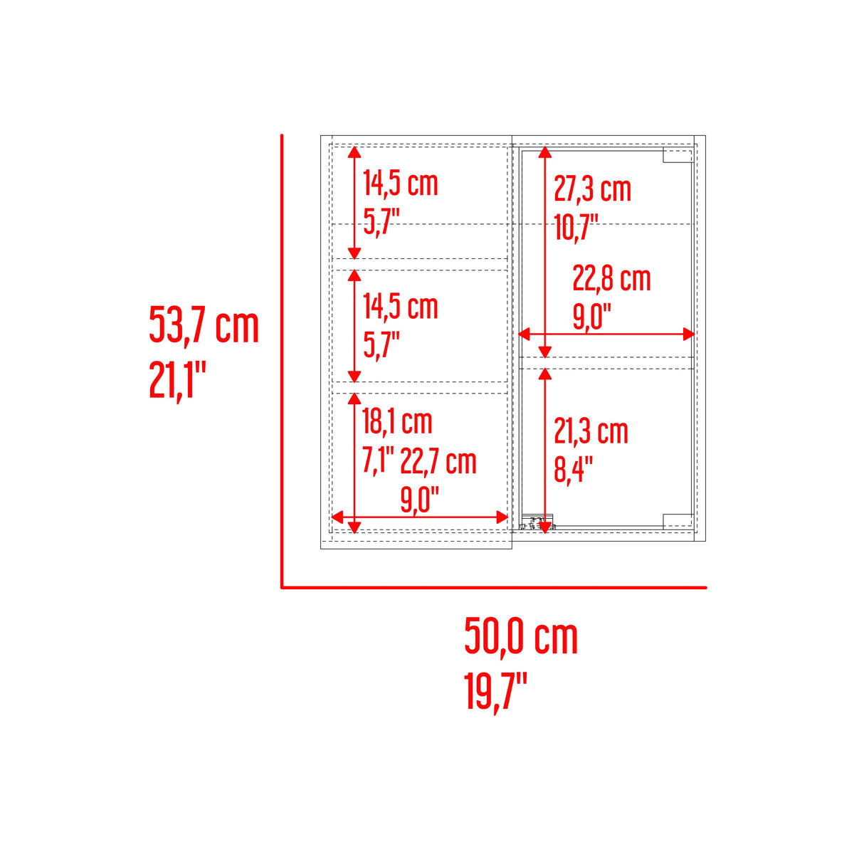 Botiquin Para Baño Miró Con Espejo, Rovere (vista 5)