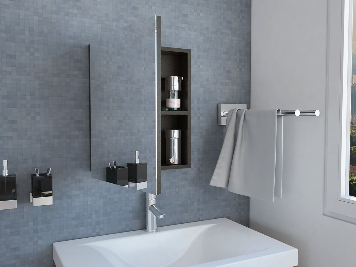 Botiquin Para Baño Lumo Con Espejo, Wengue (vista 2)