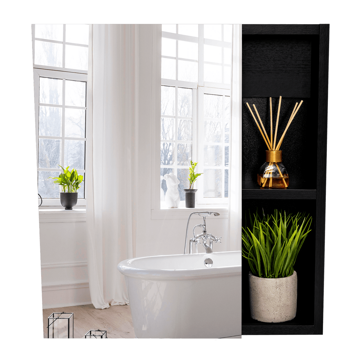 Gabinete de Baño Labell, Wengue, con Puerta y Entrepaños (vista 6)