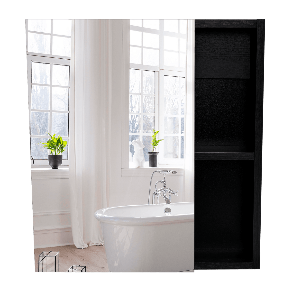 Gabinete de Baño Labell, Wengue, con Puerta y Entrepaños (vista 10)