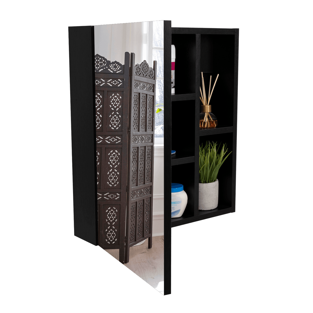 Gabinete de Baño Labell, Wengue, con Puerta y Entrepaños (vista 12)