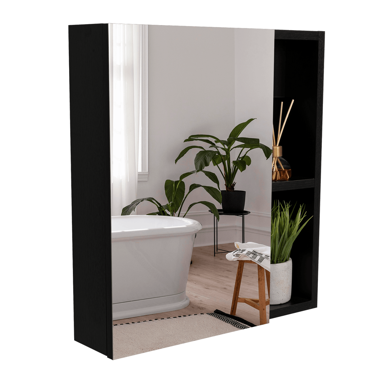 Gabinete de Baño Labell, Wengue, con Puerta y Entrepaños (vista 13)