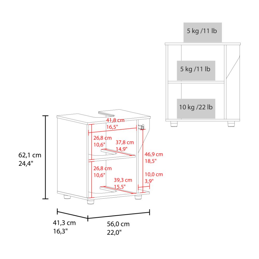 Mueble Para Lavamanos Phillips Con Una Puerta, Blanco (vista 9)