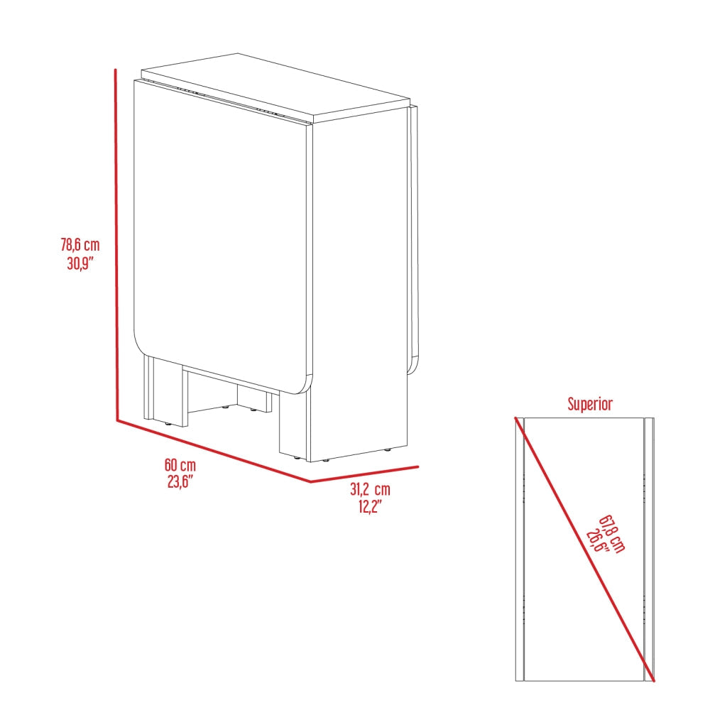 Mesa Abatible, Compact, Blanco y Macadamia, con amplio espacio (vista 8)