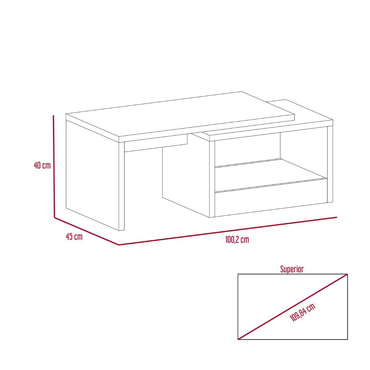 Mesa de Centro Wesley, Wengue y Cobre, con Amplio Espacio Ideal Para Ubicar Decoraciones (vista 10)