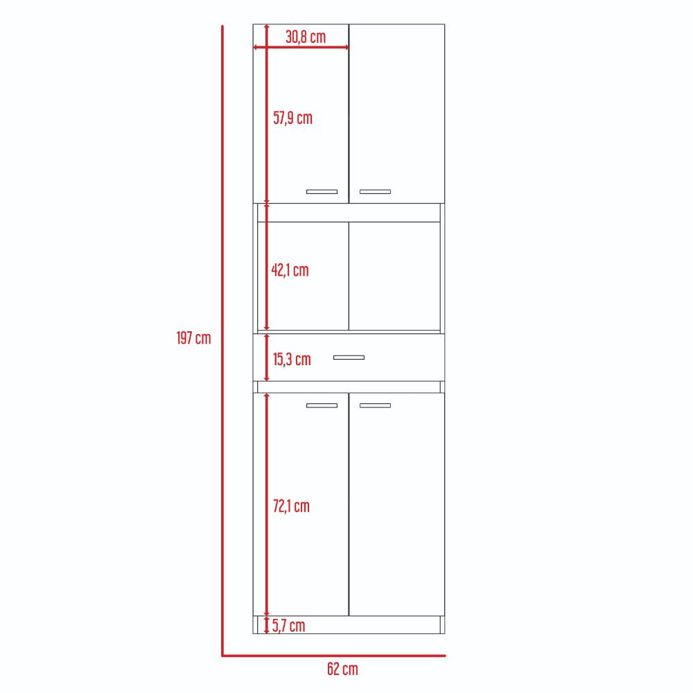 Módulo Microondas Ankara, Blanco, con Cuatro Puertas Abatibles y Amplio Espacio Para Almacenamiento (vista 15)