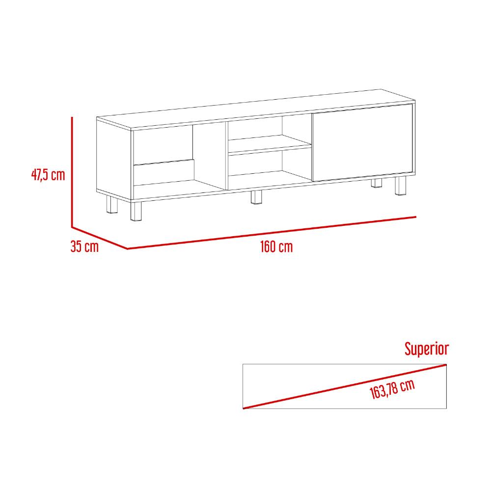 Rack Tv 65" Tunez Una Puerta, Color Blanco (vista 7)