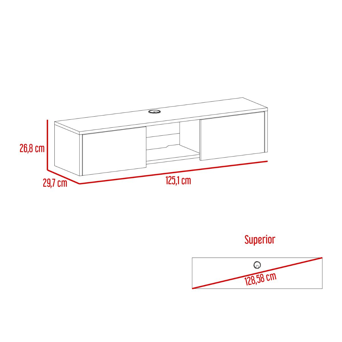 Mesa Para Tv Flotante Gleid, Macadamia, con Dos Puertas Abatibles (vista 17)