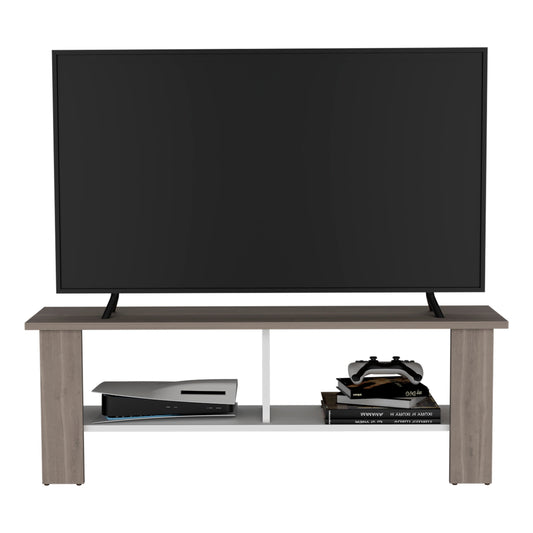 Rack Tv, Bardolino Y Blanco, Con Capacidad Para Televisor De 50 Pulgadas