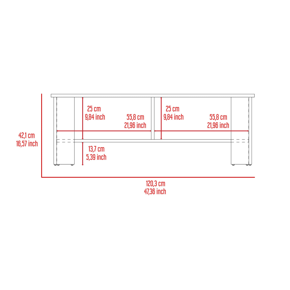 Rack Tv, Bardolino Y Blanco, Con Capacidad Para Televisor De 50 Pulgadas (vista 6)