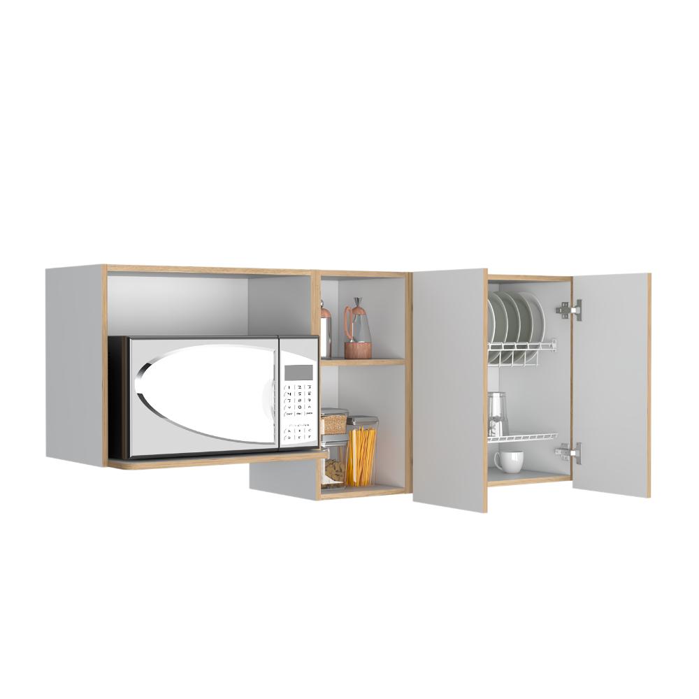 Gabinete Superior Corinto 150, Blanco y Macadamia, con dos puertas abatibles (vista 3)
