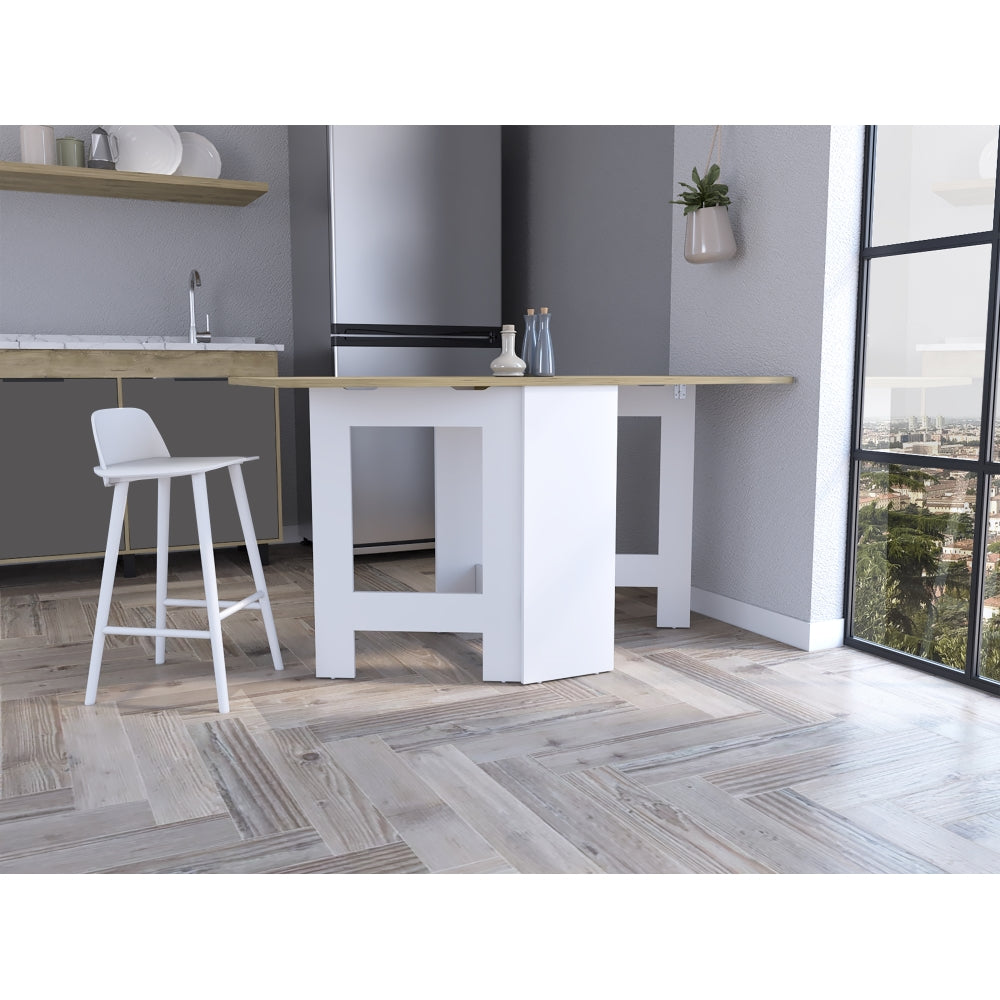 Mesa Abatible, Compact, Blanco y Macadamia, con amplio espacio (vista 3)