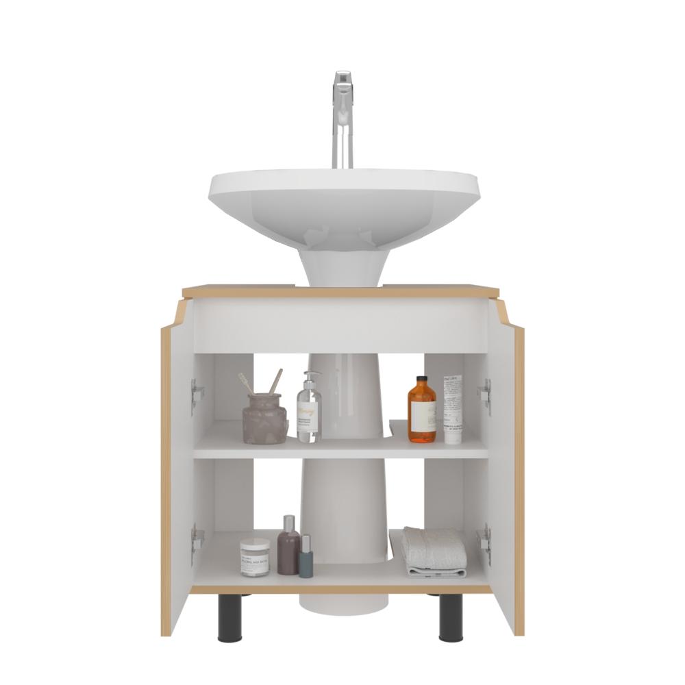 Mueble Para Lavamanos Marlo Dos Puertas, Fresno Y Blanco (vista 2)
