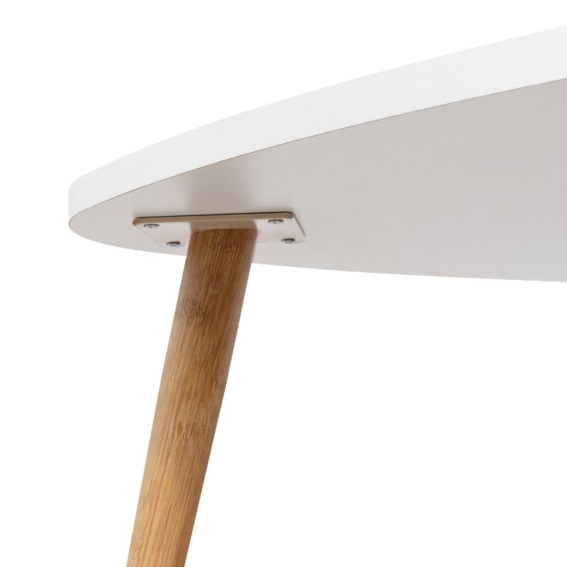 Mesa de Centro Narik, Blanco Duqueza, con bordes ovalados (vista 4)