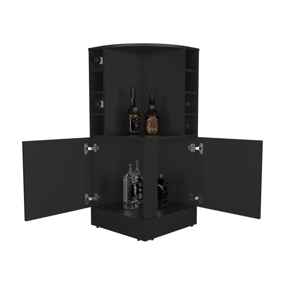 Bar Bajo Esquinero Jakes, Wengue, Con Espacio Para Organizar Botellas De Vino (vista 5)