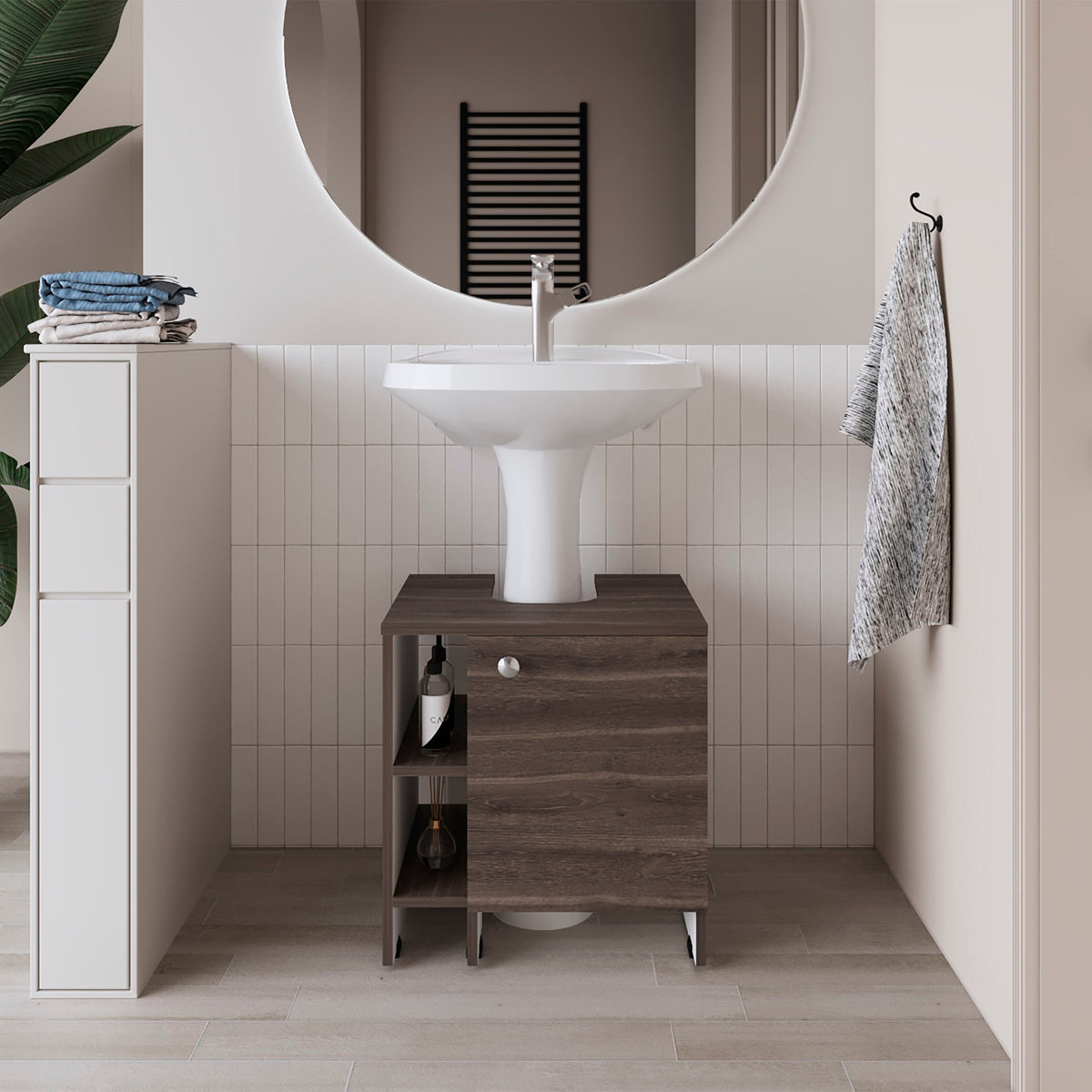 Mueble Basic Para Baño Una Puerta, Color Milan Y Blanco