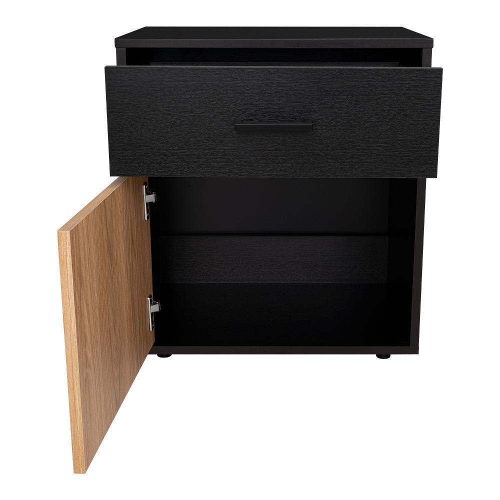 Mesa de Noche Grays, Wengue y Fresno Europeo, con una puerta y cajón (vista 10)