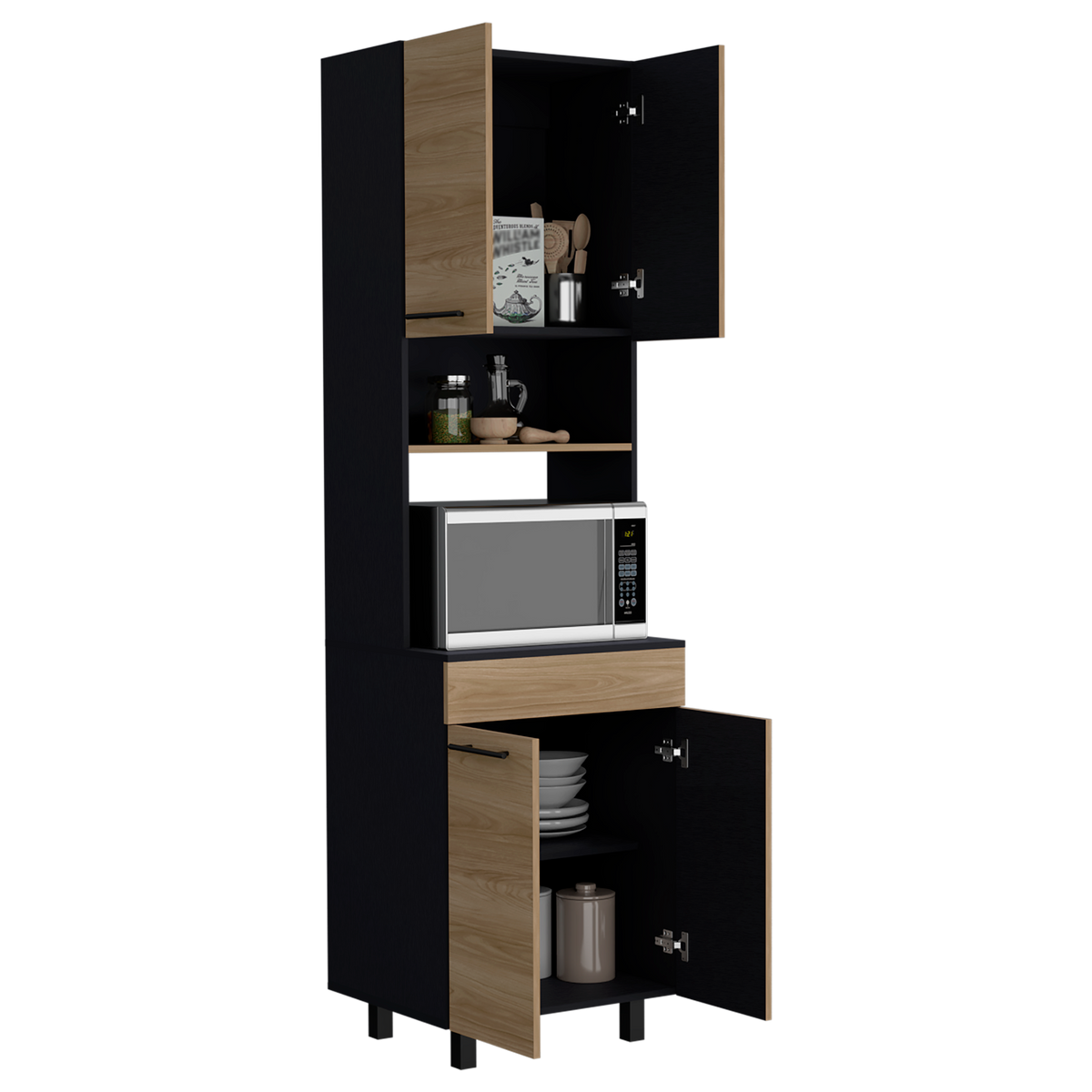 Mueble De Cocina Para Microondas Luna, Wengue Y Fresno (vista 5)