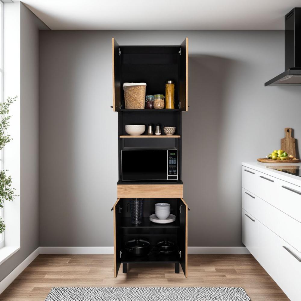 Mueble De Cocina Para Microondas Luna, Wengue Y Fresno (vista 2)