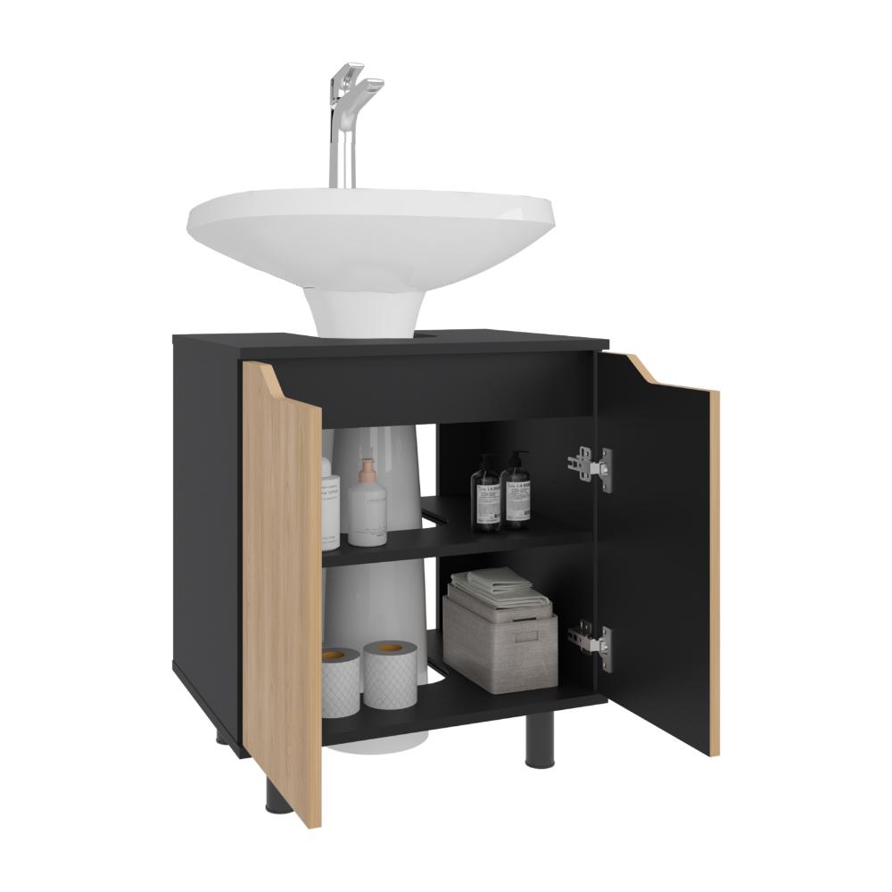 Mueble Para Lavamanos Marlo Dos Puertas, Wengue Y Fresno (vista 3)