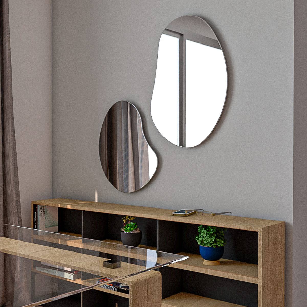 Set Dos Espejos Forma Irregular Fm 022 (vista 2)