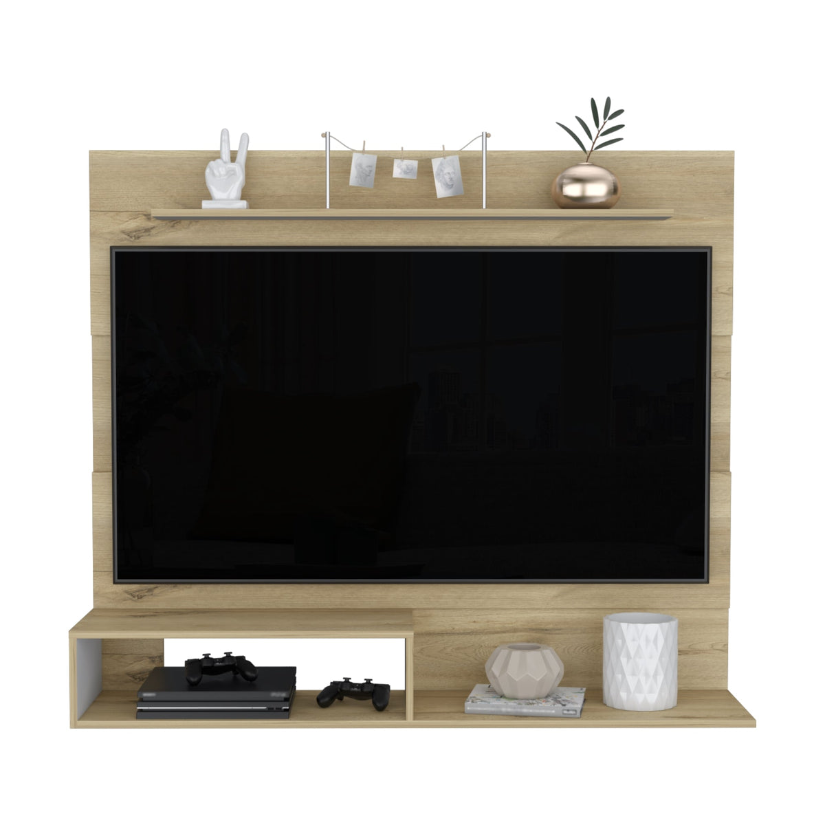 Panel de Tv Ascher, Duna y Blanco Duqueza, con Espacio Para Televisor de Hasta 55 Pulgadas (vista 3)