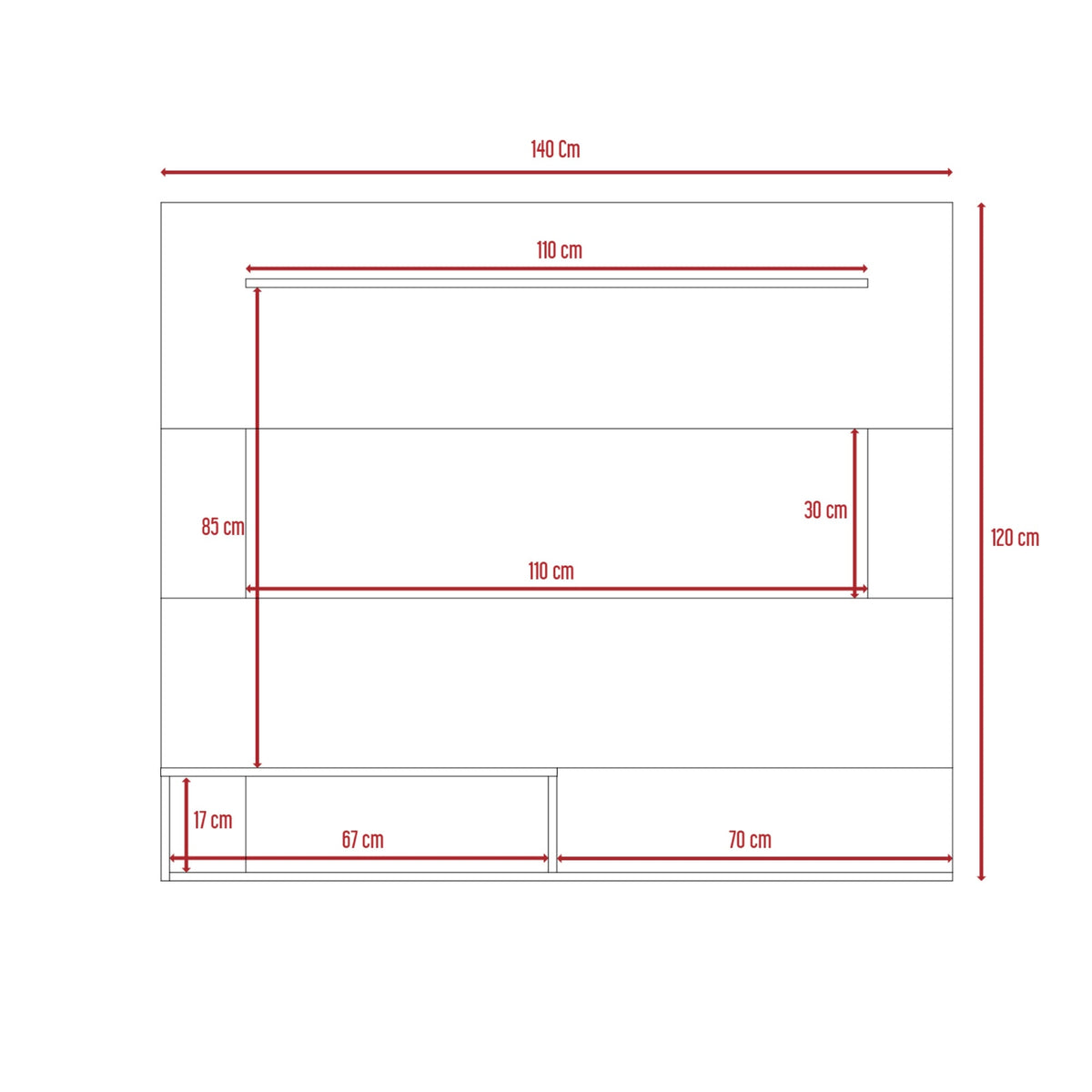 Panel de Tv Ascher, Duna y Blanco Duqueza, con Espacio Para Televisor de Hasta 55 Pulgadas (vista 6)